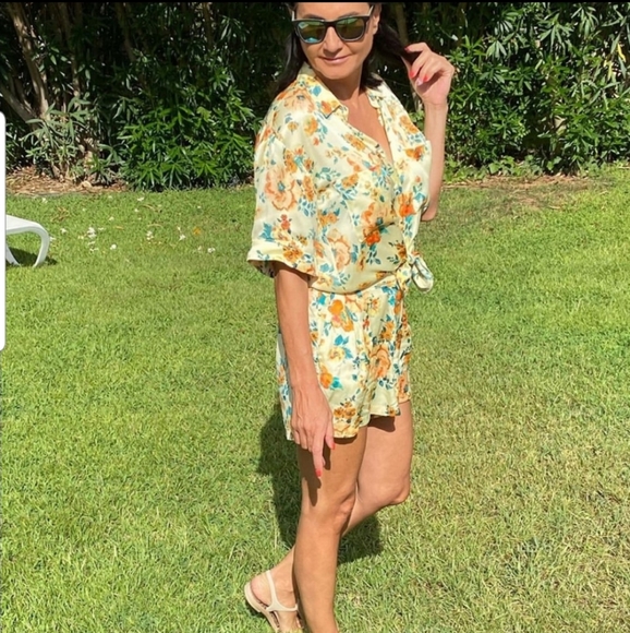 Zara floral print shirt + short Co-ord set - Picture 14 of 16